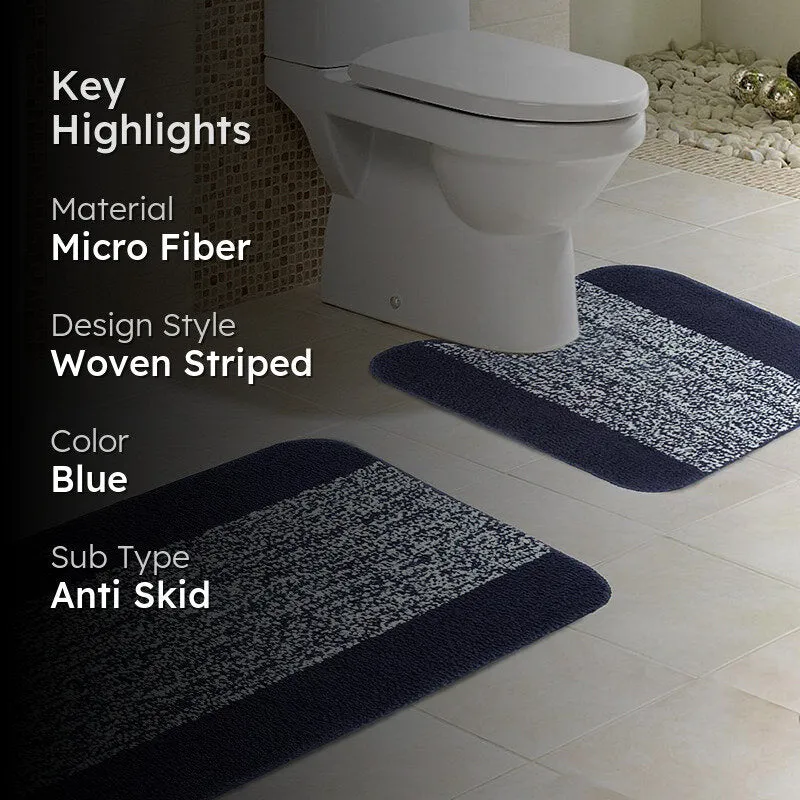 Marvis Anti Skid Bath Mat & Contour Mat (Blue) - Two Piece Set media 2