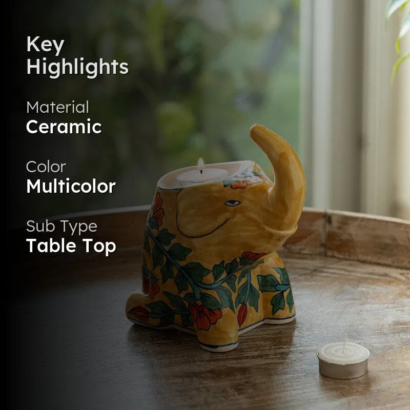 Gajraj Handpainted Tealight Holder media 2