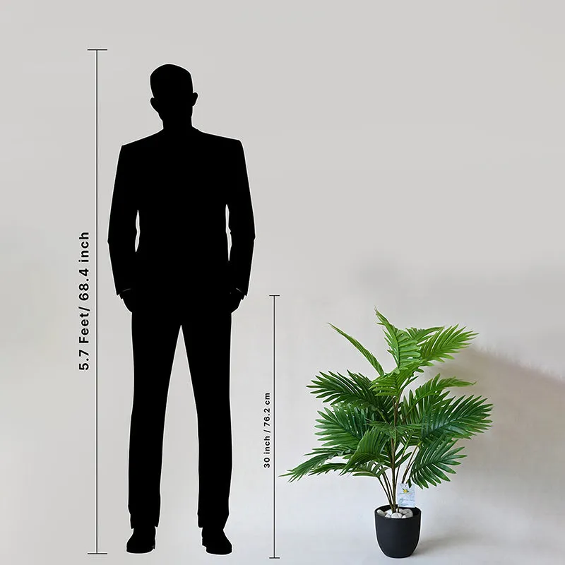 Faux Areca Palm Artificial Plant With Black Plastic Pot - 76 cm (2.5 ft) media 11