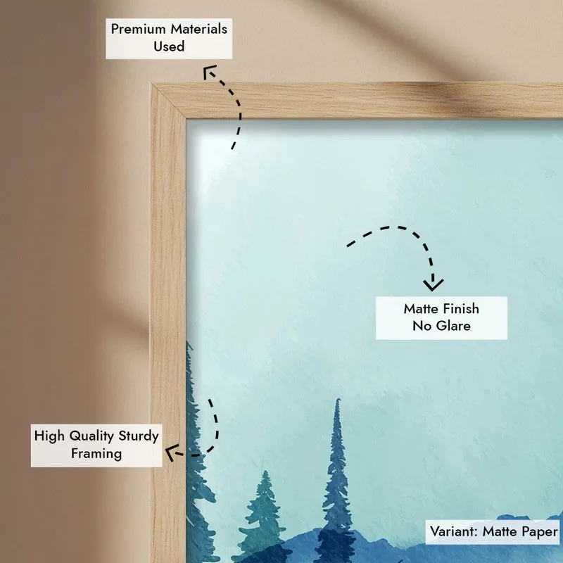 Foggy Forest Archival Paper Wall Art - Natural Brown Frame media 6