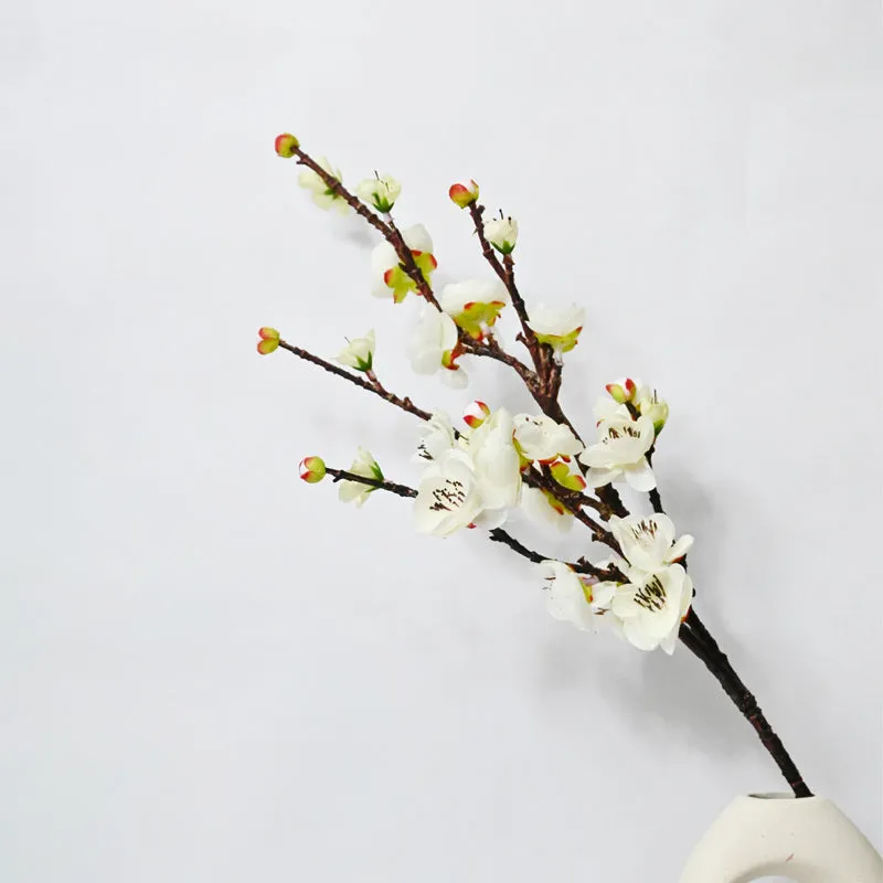Artificial Plum Blossom Flower Stick - White - 3