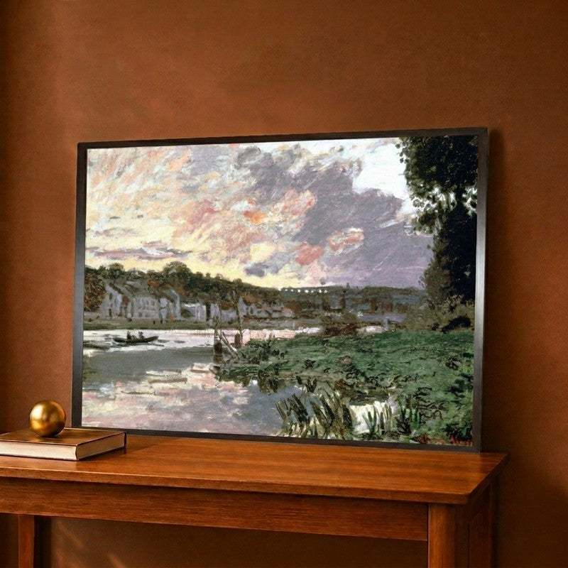 Seine at Bougival Evening Canvas Wall Painting - 12 x 9 Inches