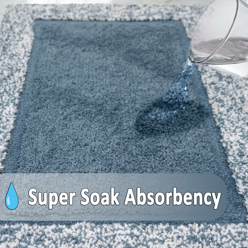 Water being poured onto the blue runner rug surface