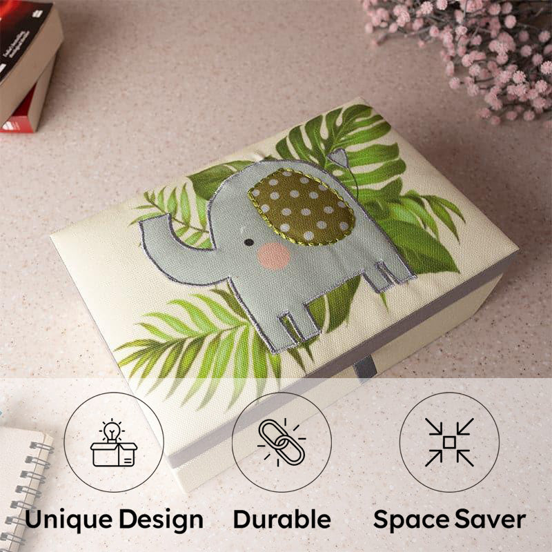 Elleie Elephant Collection Fabric Storage Organizer Box media 8