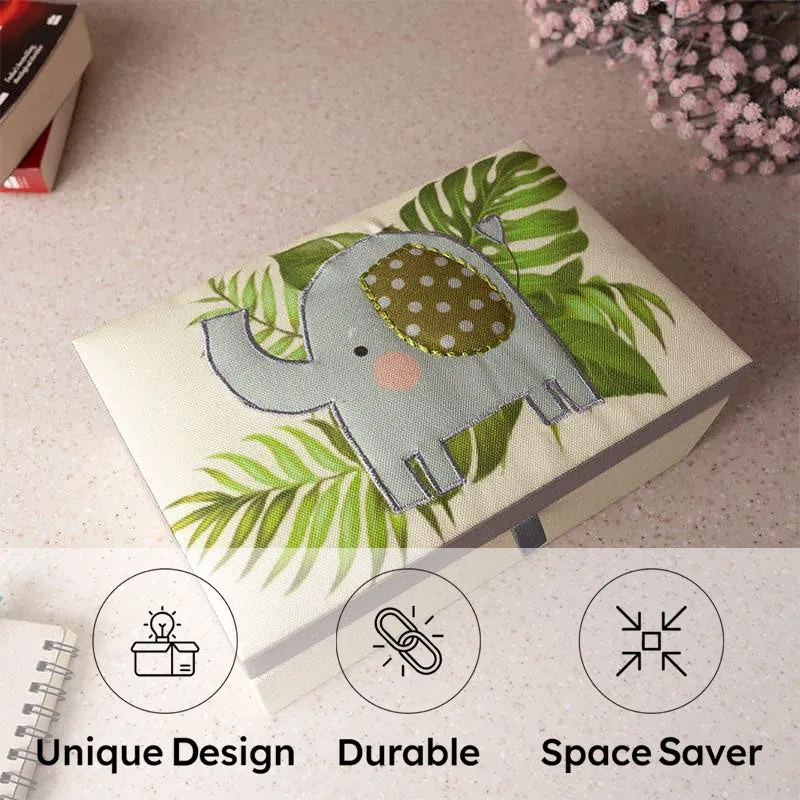Elleie Elephant Collection Fabric Storage Organizer Box media 8