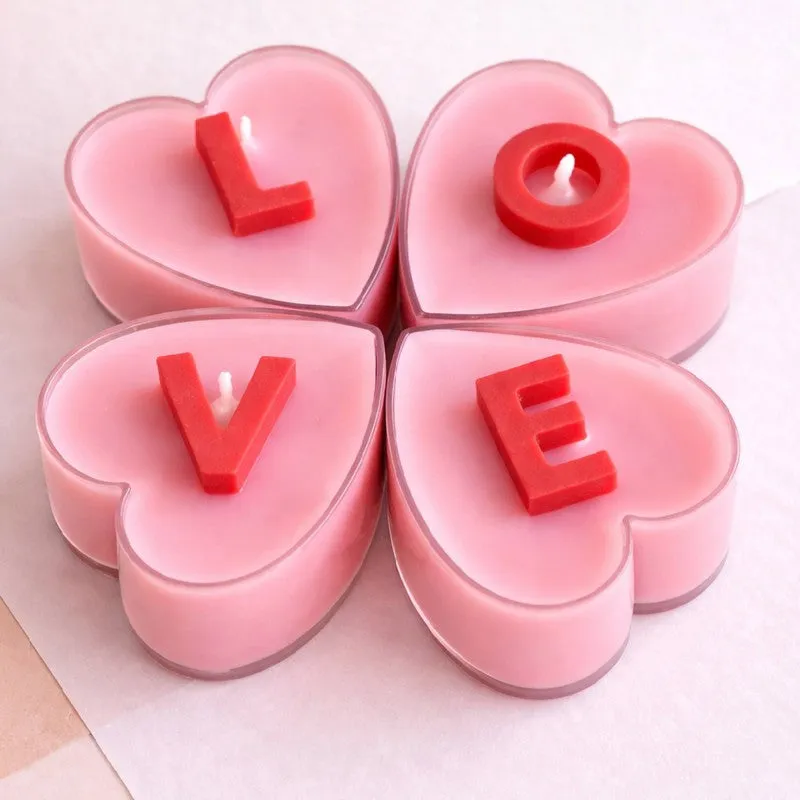 Heart Flame Scented Candles With Greating Card media 5