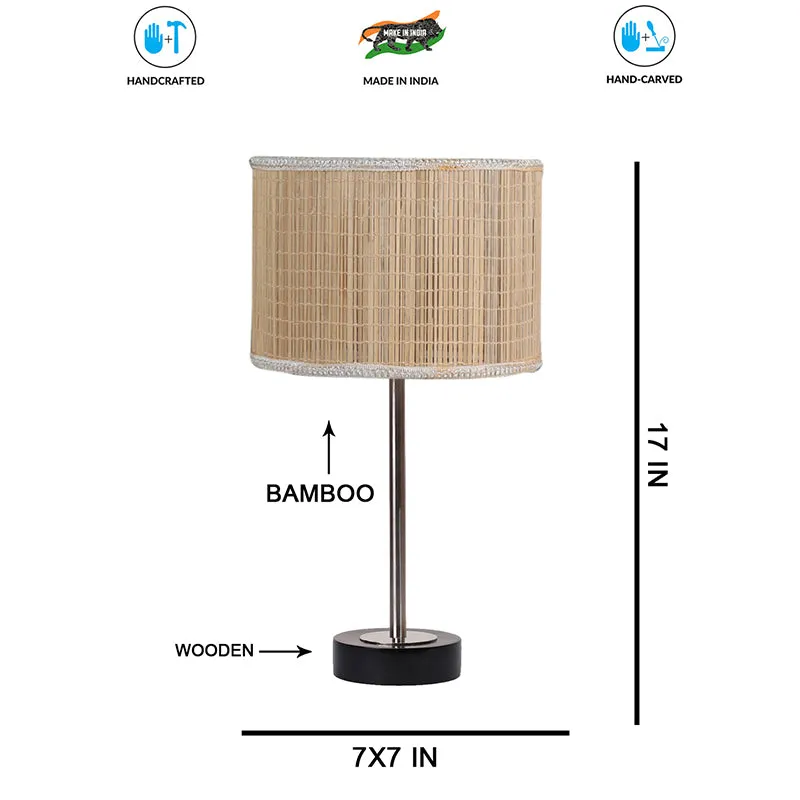 Bambou Rodin Wooden Table Lamp - Beige,Silver,Black media 7