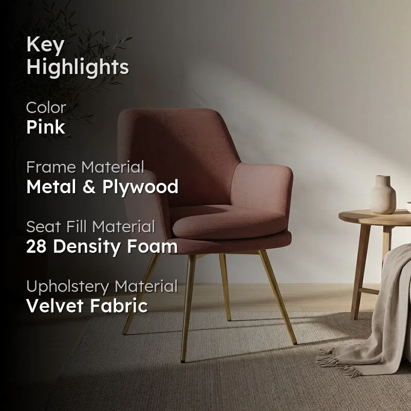 Livora Metal Accent Chair - Pink media 2