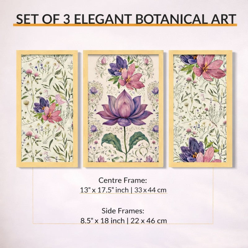 Floral Elegance Wall Art With Frame - Set of Three media 9