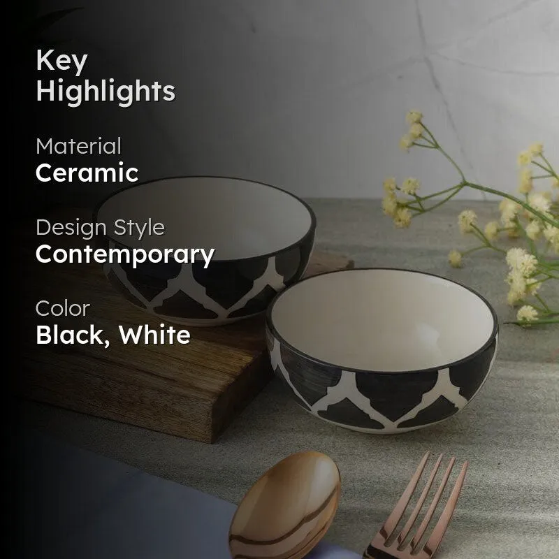 Bella Ceramic Bowl (Black) - Set Of Two media 2