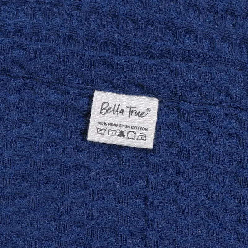 Axitra Wafel Weave Cotton Blanket - Navy Blue media 4