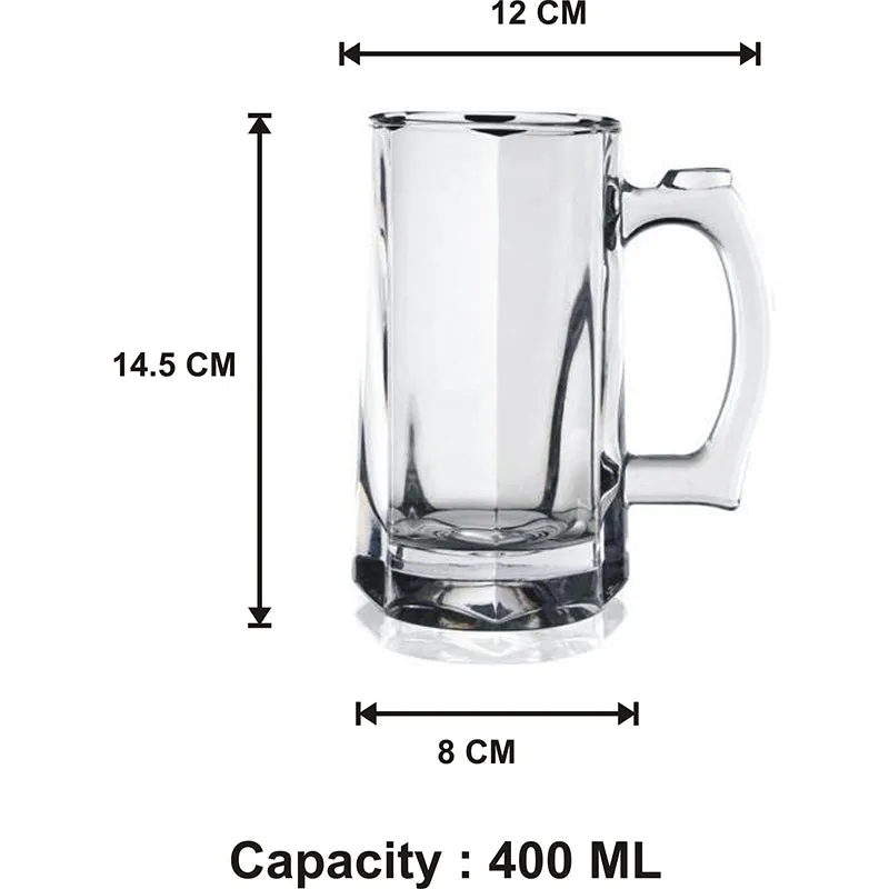 Uniqo Beer Mug (400 ML) - Set Of Four media 4
