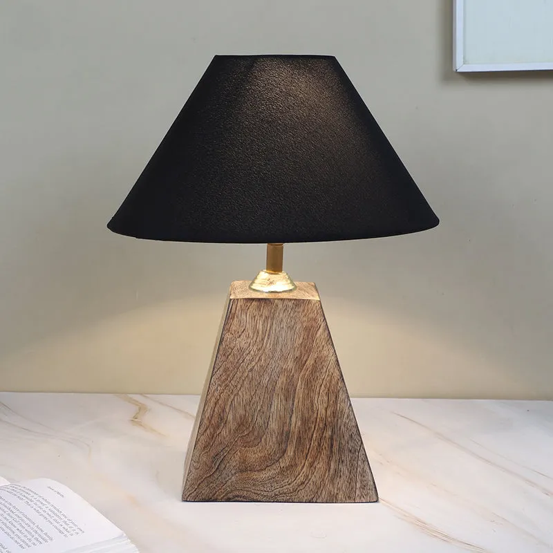 Torou Obelisk Solid Mango Wood Table Lamp - Black,Brown media 1