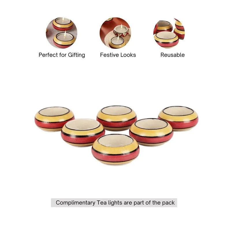 Shubh Deep Candle Holders Red,Yellow media 4