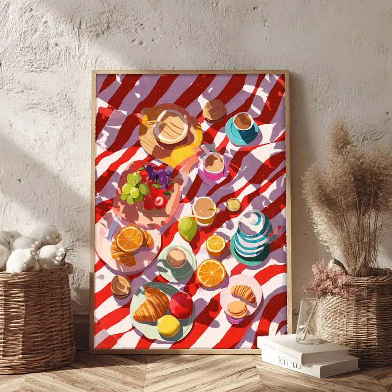 Fresh Fiesta Canvas Wall Painting - Brown Frame media 3