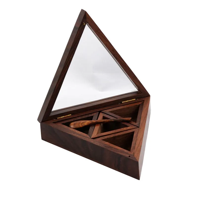 Rasoi Sheesham Wood Triangle Masala Box - Six Piece Set media 3