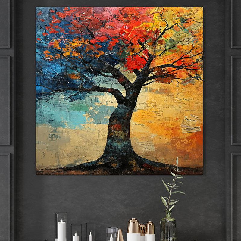 Tree Of Colors Wall Painting