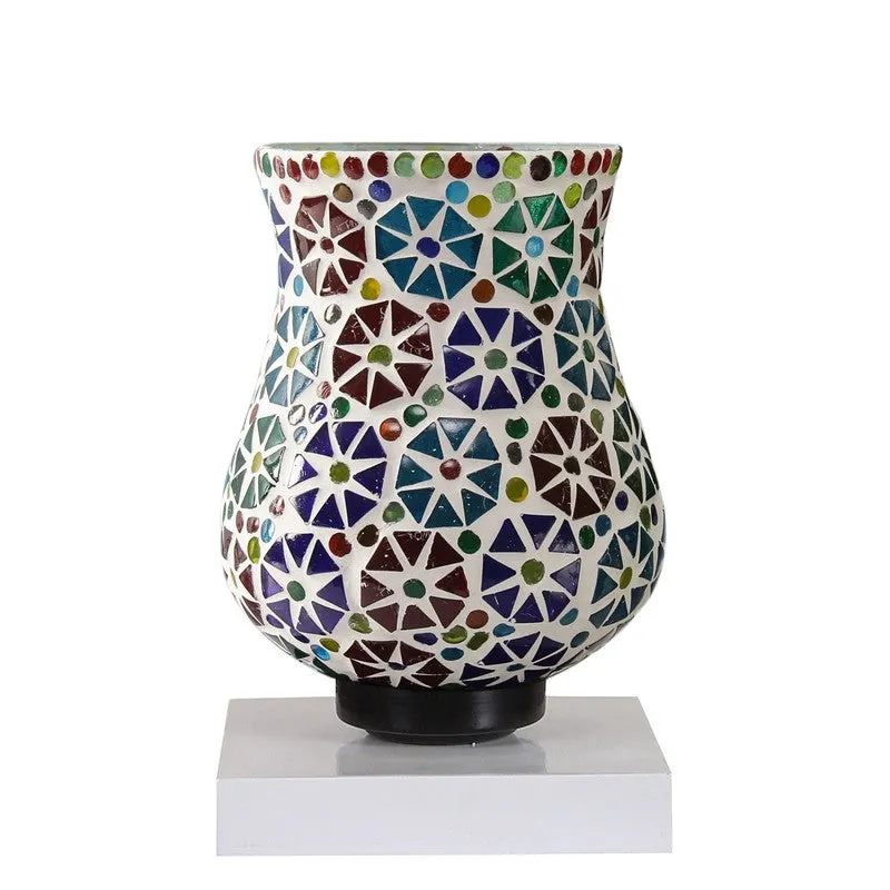 Lumera Mosaic Glass Table Lamp With Wooden Base - Multicolor media 5