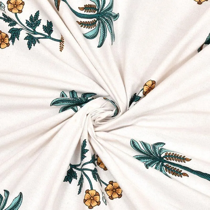 Palm Fields Printed Cotton Bedsheet (Green) - 140 TC media 5