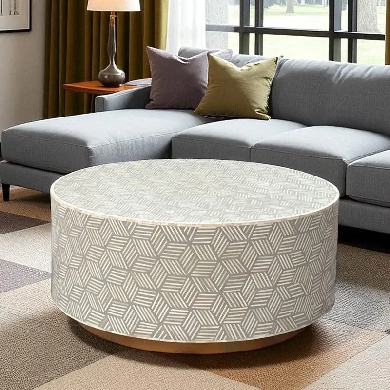 Silva Bone Inlay Center Table - Grey media 1