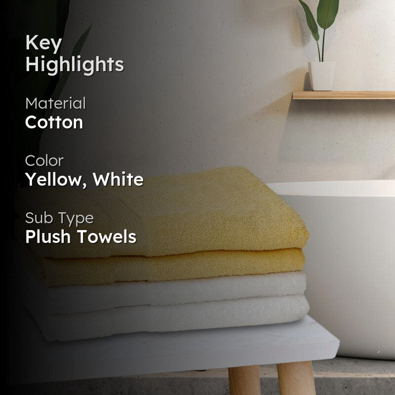 Bodil Bath Towel (White & Yellow) - Set Of Four media 2