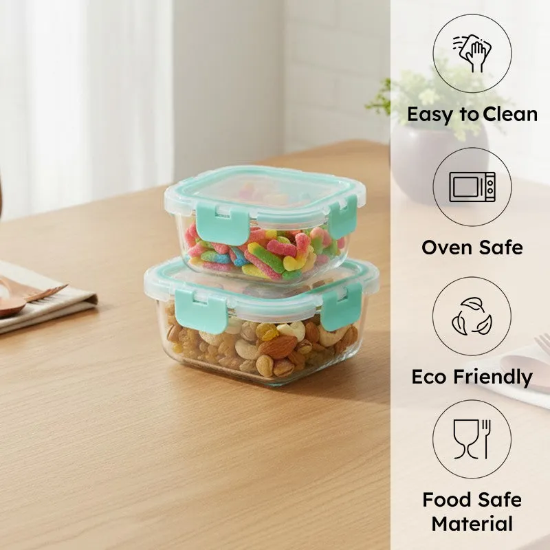 Snaksy Leak Proof Glass Lunch Box - Set Of Two media 1