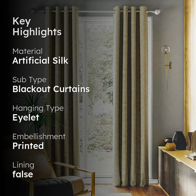 Artemisia Jacquard Blackout Curtain (Green) - Set Of Two media 2