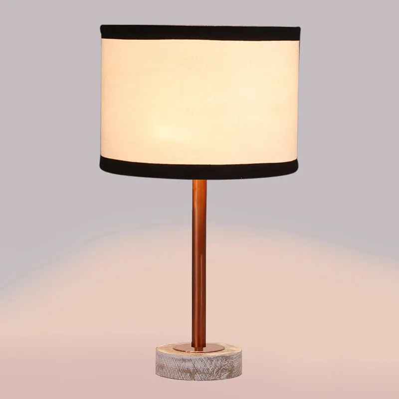 Cotin I Stripe Rodin Wooden Table Lamp - White,Copper media 5