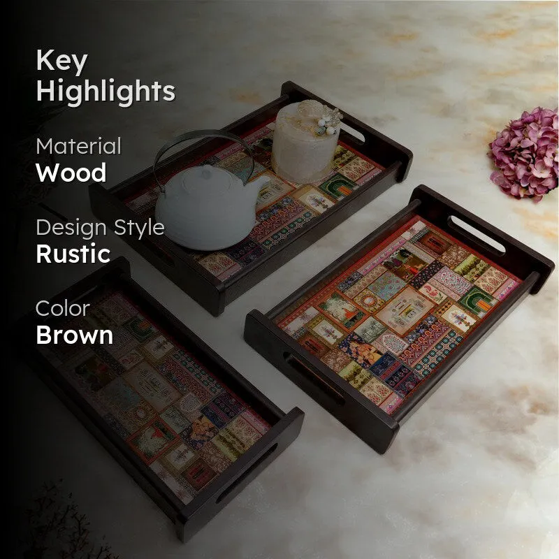 Tressa Wooden Serving Tray - Set Of Three media 2