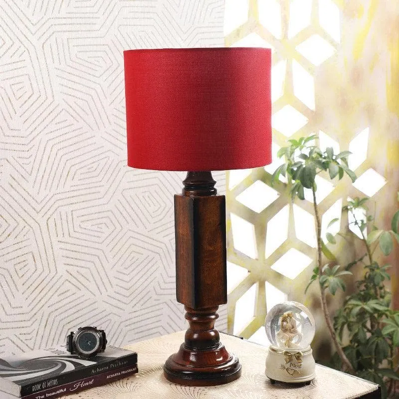 Rosa Raul Fabric Table Lamp - Red,Brown media 3