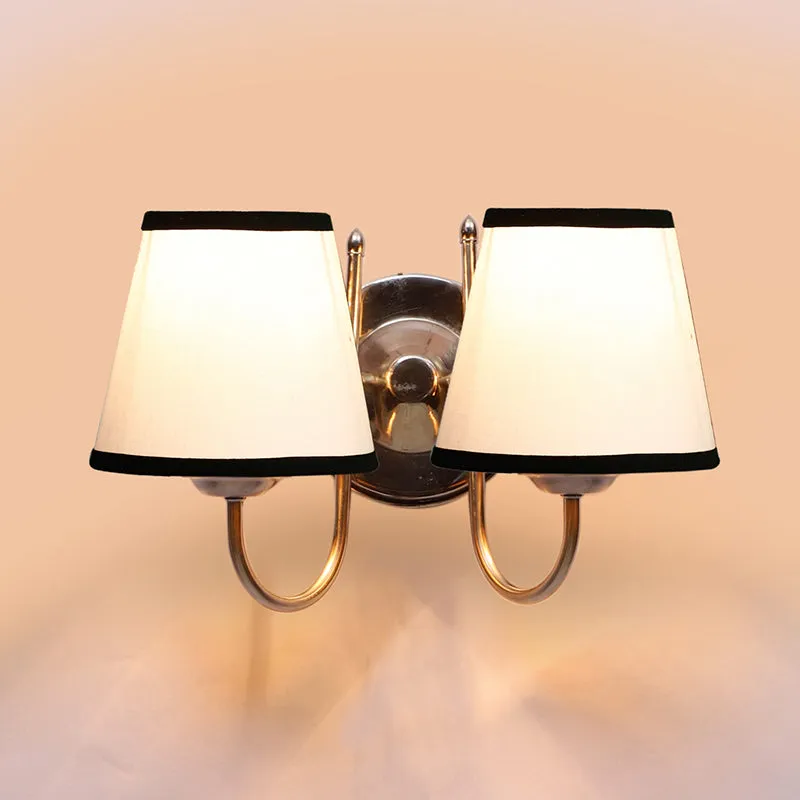 Veda Duo Conical Fabric & Metal Wall Lamp - Black & White media 3