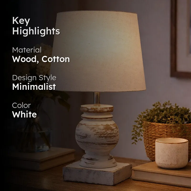 Clean Flare Wooden Table Lamp - White media 2