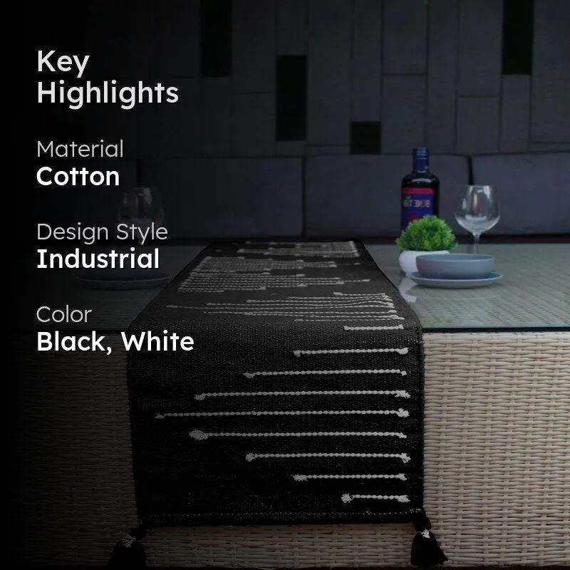 Samona Handwoven Cotton Table Runner - Black media 2