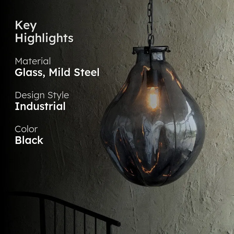 Orange Tree Sogu Black Glass Ceiling Lamp media 2