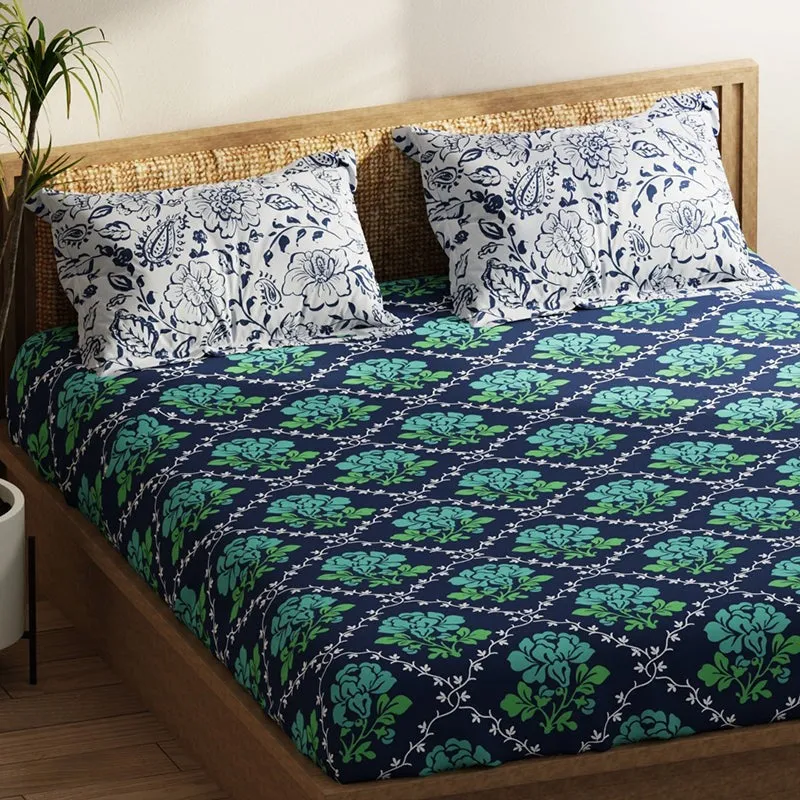 Fiddler Floral Microfiber Bedsheet - 120 GSM media 5