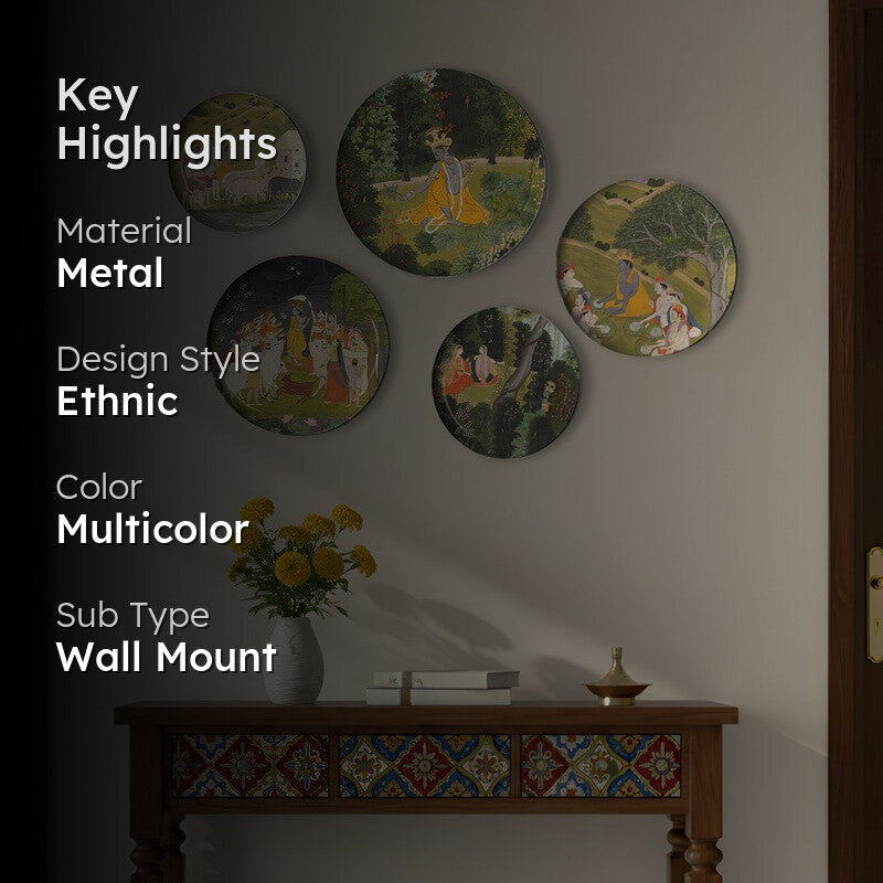 Pastoral Harmony Wall Plates - Set Of Five media 2