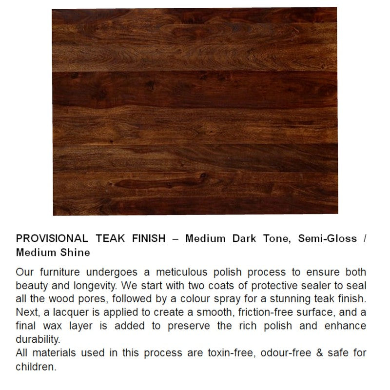 Mervon Sheesham Wooden Center Table with Stools (Brown) - Five Piece Set media 7