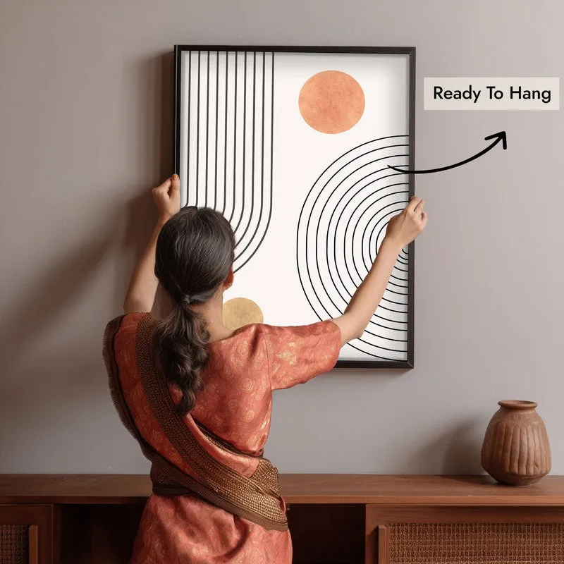 Linear Harmony Canvas Wall Painting With Black Frame media 6