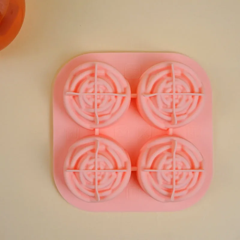 Rose Silicone 4-Cube Ice Mould - Peach media 4