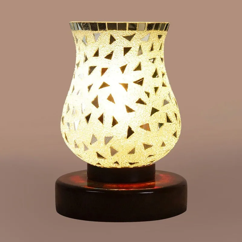 Starella Mosaic Glass Table Lamp With Wooden Base - Multicolor media 7