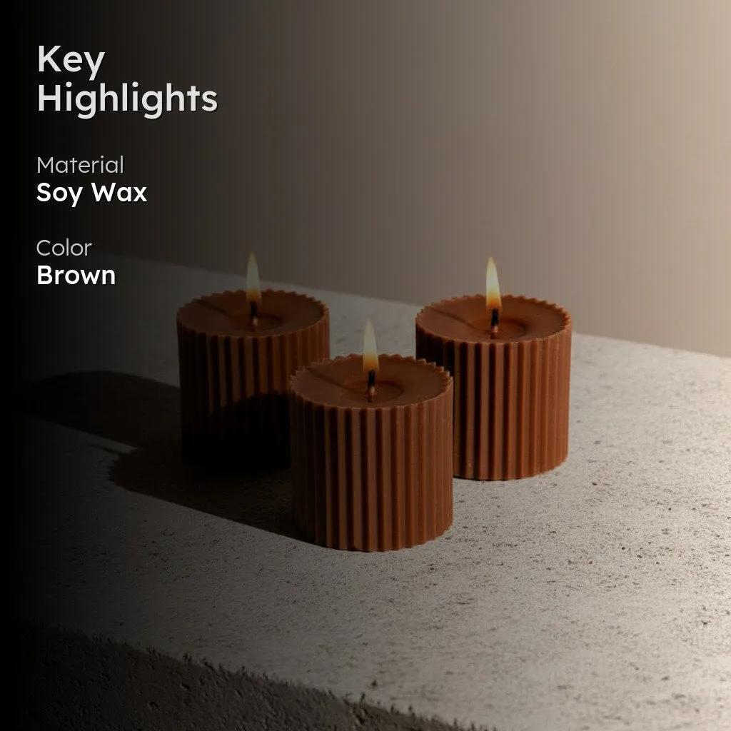 Combo of 3 Chocolate Brown 'Faith' Candles - Tarte au Chocolat Scented media 2