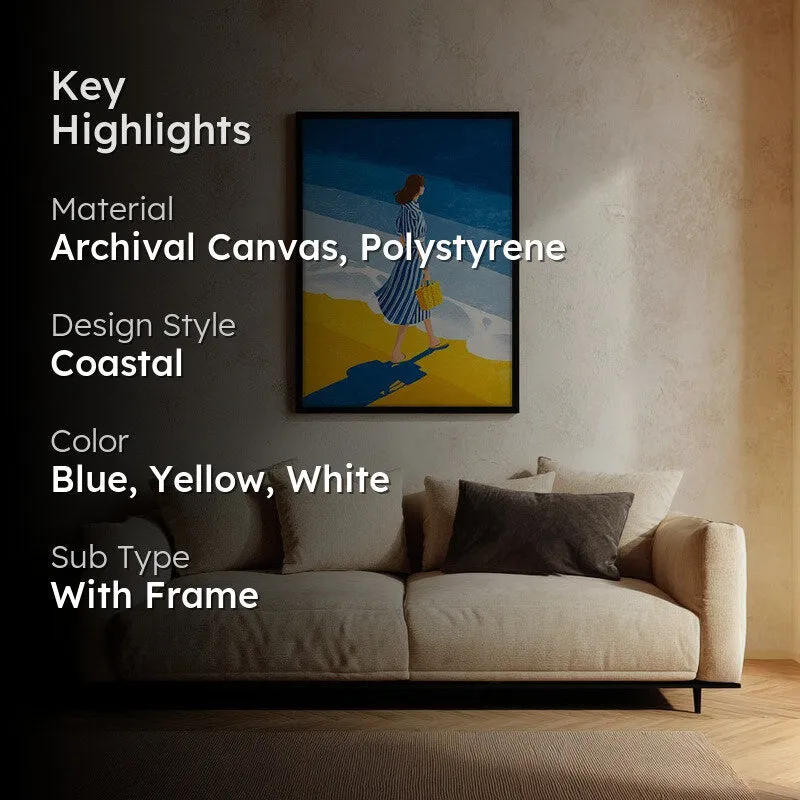 Oceanview Canvas Wall Painting - Black Frame media 2