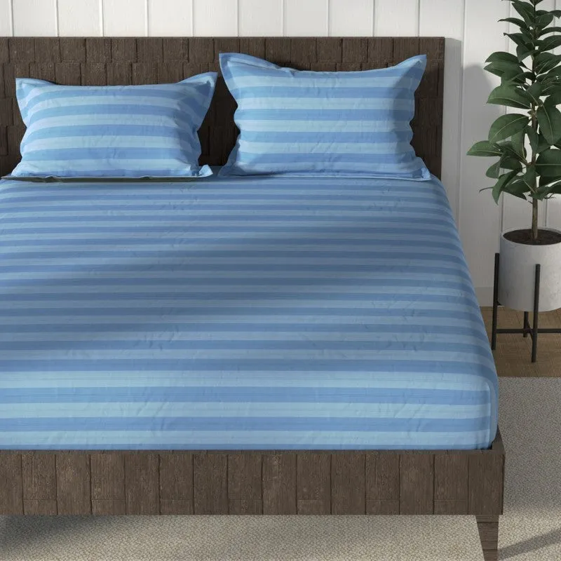 Nautica Horizon Cotton Bedsheet (Blue) - 160 TC media 4