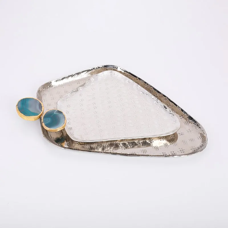 Aurora Platter (Silver,Blue) - Set of Two media 3