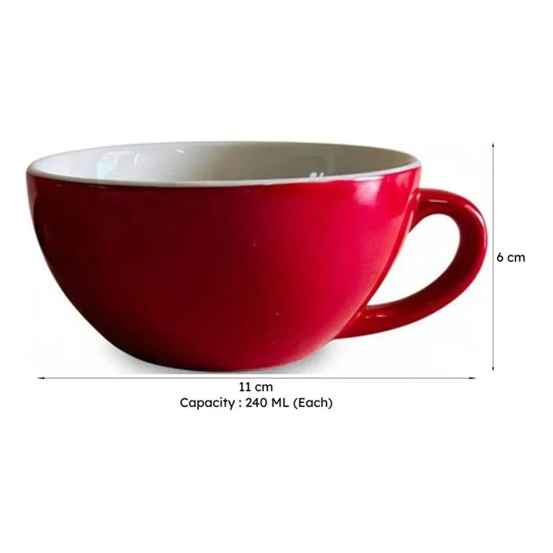 Classic Ceramic Tea Cup (240 mL Each) - Set Of Four media 9