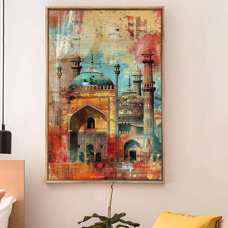 Mehal-E-Rang Canvas Traditional Wall Art With Frame media 3