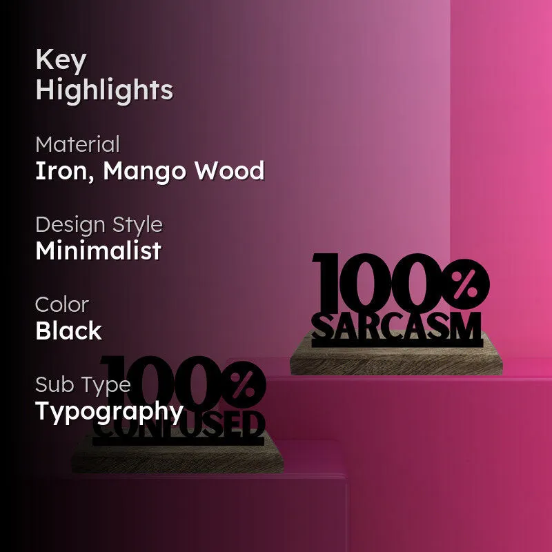 Sarcastic & Confused Typography Showpiece - Set Of Two media 2