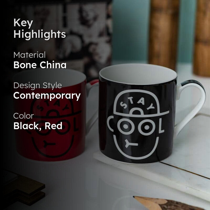Need Bone China Coffee Mug (350 mL Each) - Set of Two media 2