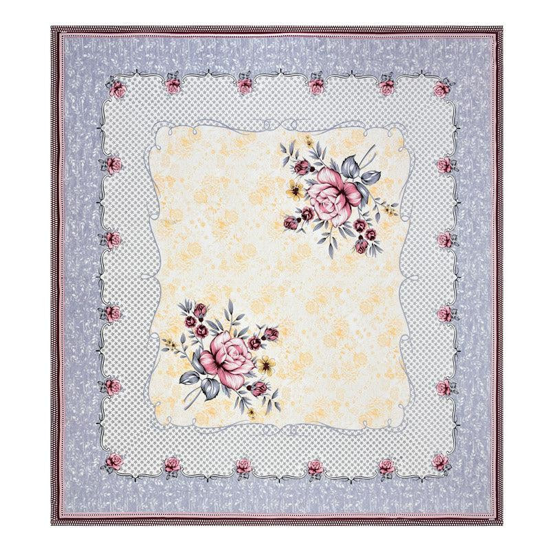 Jasper Floral Cotton Bedsheet (Grey,Yellow) - 180 TC media 5