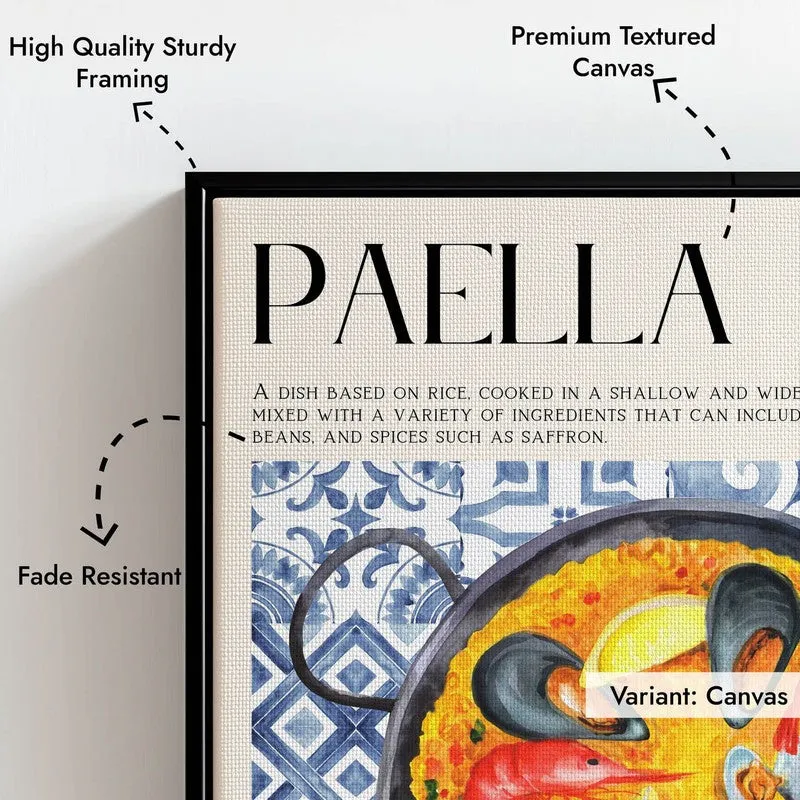 Paella Archival Canvas Wall Art - Black media 7